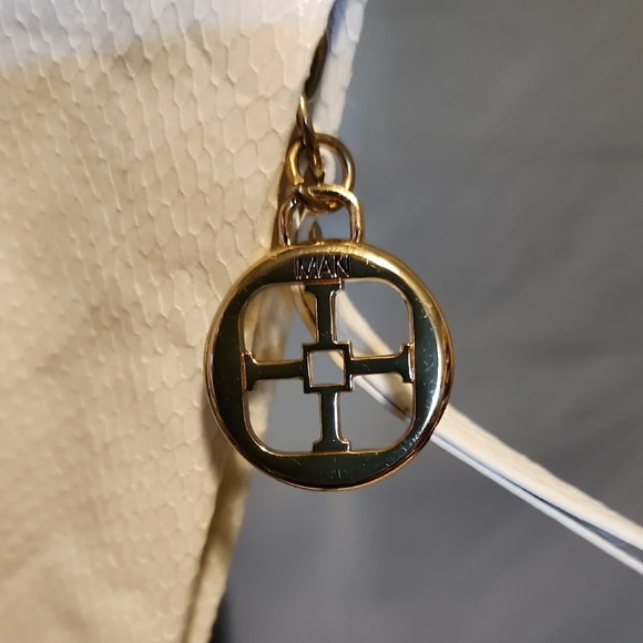 IMAN Vintahe White Clutch with Gold Accents - Picture 3 of 8